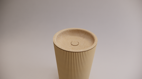 Cylinder Freestanding Wood Linear Sink