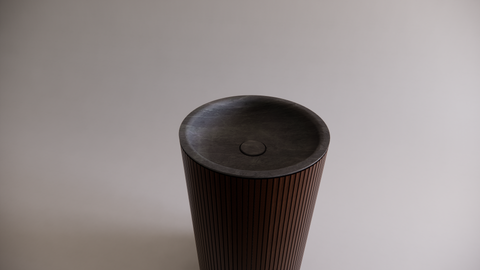Cylinder Freestanding Wood Linear Sink